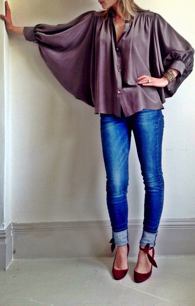 Trilby - in silk crepe de chine, available in three colours - cream, baby pink and mink- £350 - Top off your favourite trousers or jeans by slipping on the Trilby's louche attitude.