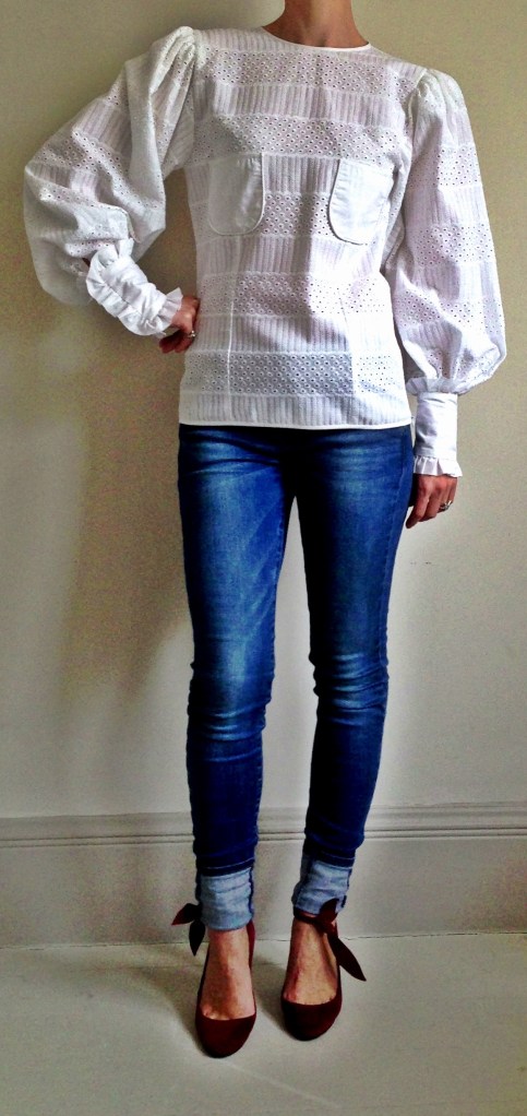 Harper - in broiderie anglais, available in white and also in black - £275 - A hint of vintage drama. The Harper is the ultimate cotton blouse.  Wear me with jeans or dress me up.